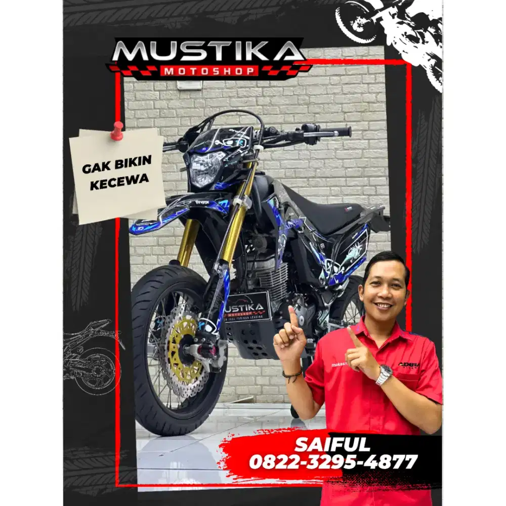 Odo 7rb Istimewa!!Honda CRF 150L Super Moto 2021 Plat Baru-Mustika