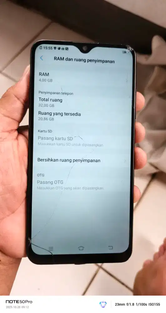 Vivo  y95 resmi  4/32 mnus retak normal