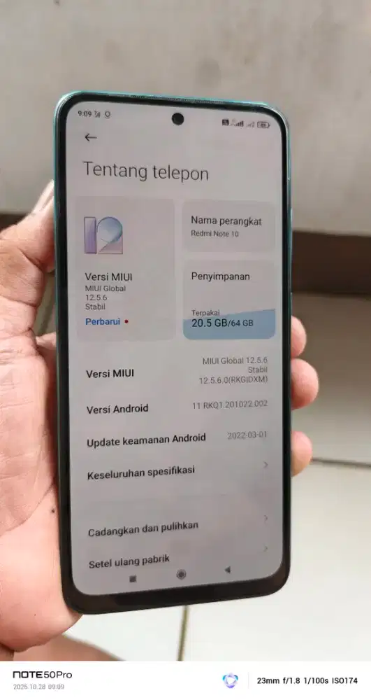 Redmi not  10    4/64 mnus sedow tipis sgel orian