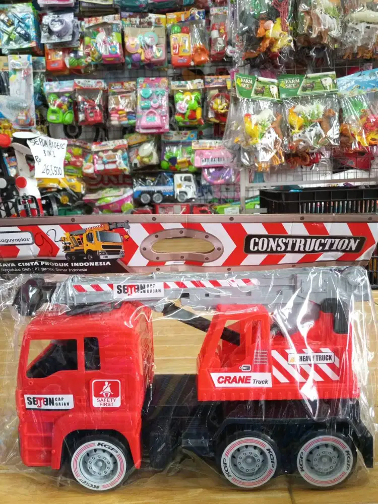 mainan anak truck crane