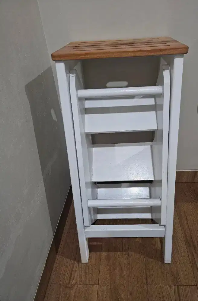 Dijual kursi tangga lipat kayu asli 4 step