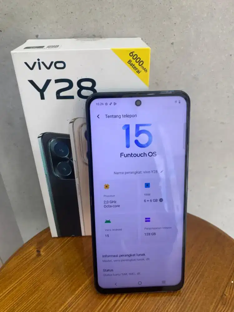 VIVO Y28 6+6/128 SUPER MULUS NO LECET FULL SET CASAN ORI