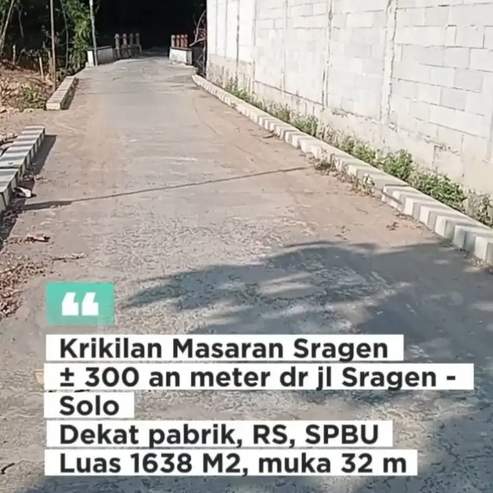 Tanah masaran dekat pabrik