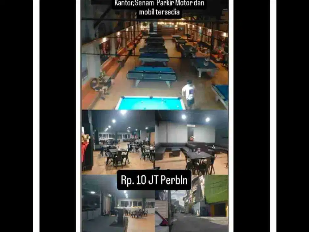 Disewakan Lantai 2 Cafe
10X20, Jl Sumba 
Lengkap 6 AC
Meja kursi, Karaoke  + rmh mkn
Sofa, WC
Lengkap TV + Dj + dll
Bisa Untuk Gym 
Bisa untuk Restoran 
Bisa untuk Kantor
Bisa Untuk Senam 
Parkir Motor dan mobil tersedia
Rp. 10 JT perbln