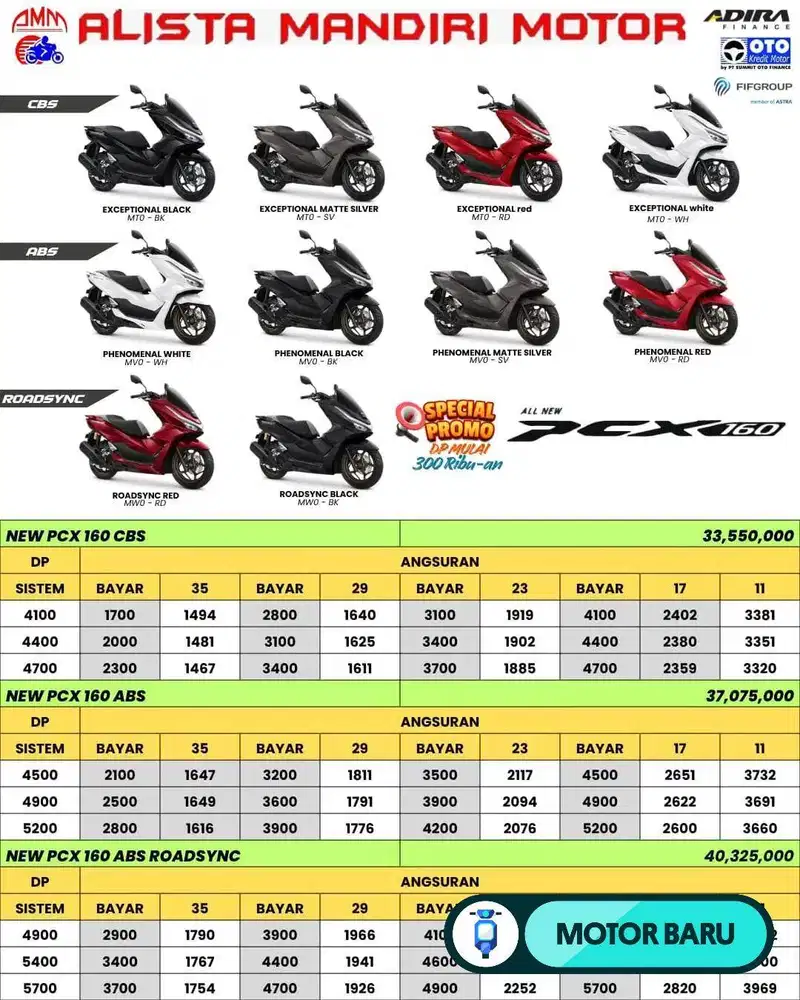 [Motor Baru] PROMO DP 1.5 JT  HONDA PCX CBS 2025