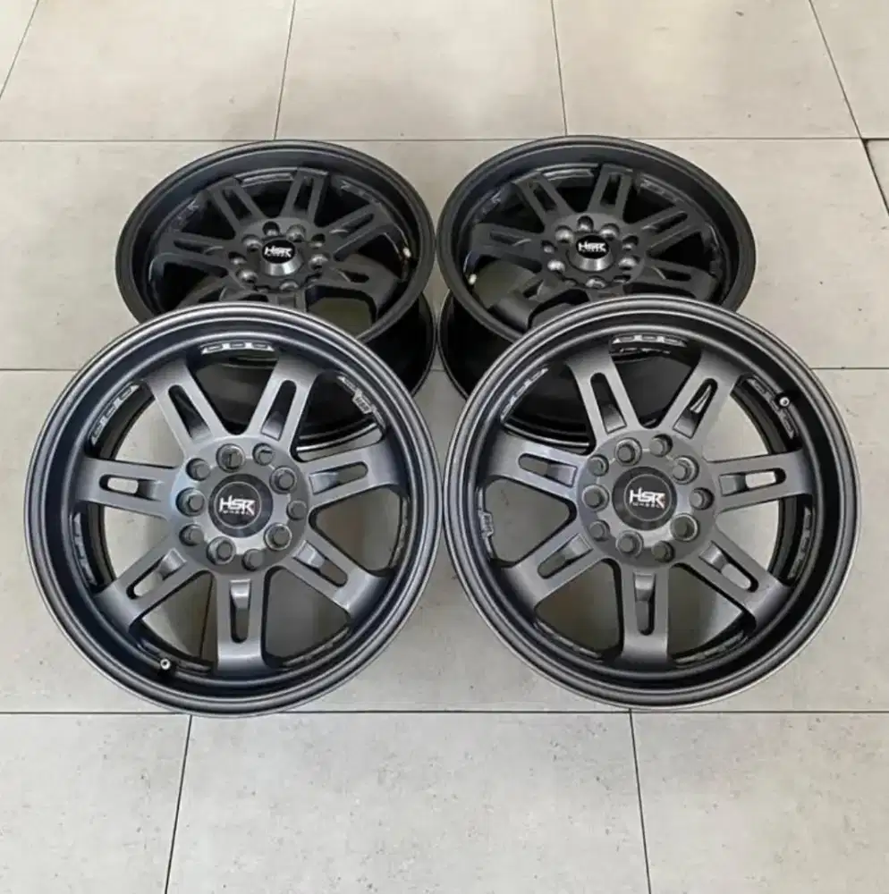 Velg Hsr Diamond Warna GunMetal abu  Ring 15 PCD 5 lebar 6,5 Et 40