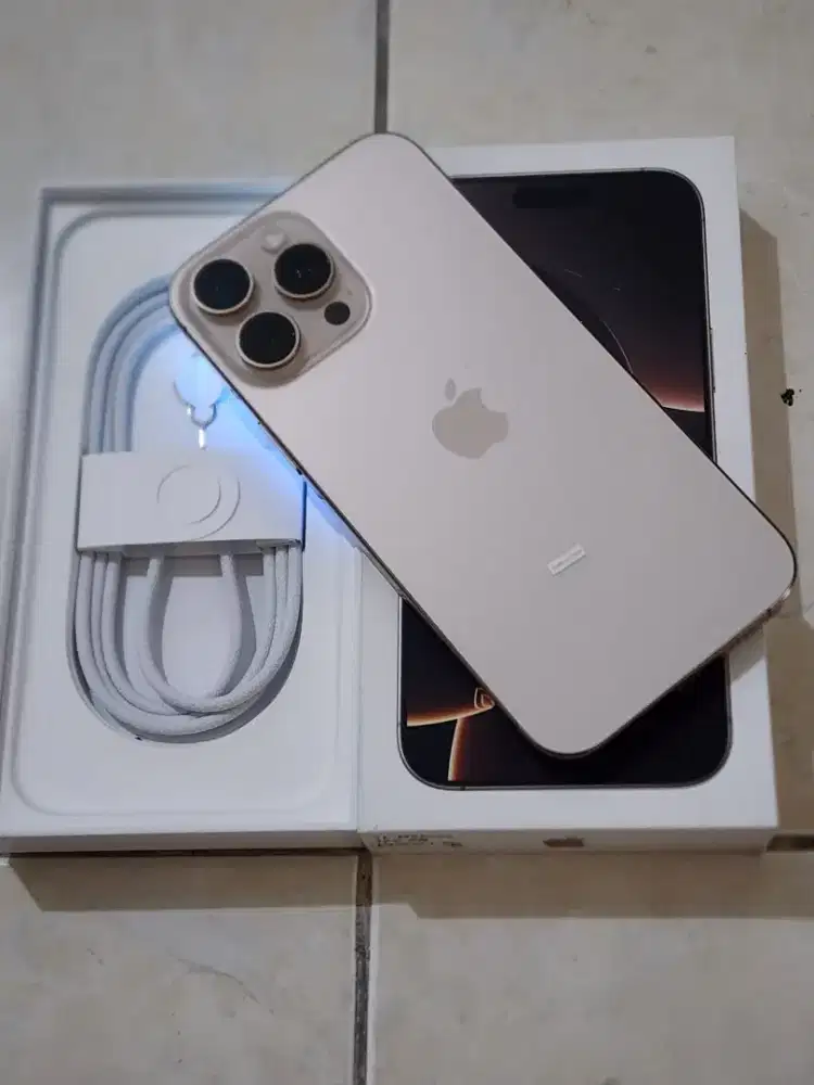 I Phone 16 Pro Max 256Gb IBOX, warna Dessert, 100% Mulus (BH: 100%)