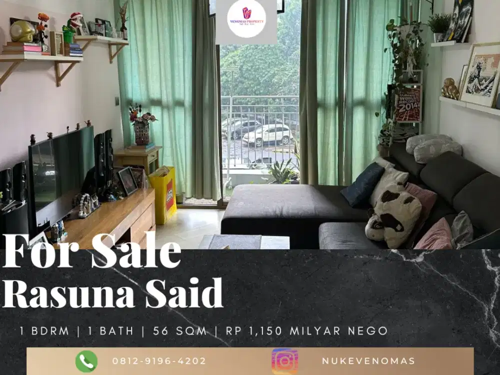 Dijual Apartement Taman Rasuna Said 1BR Full Furnished Lantai Rendah