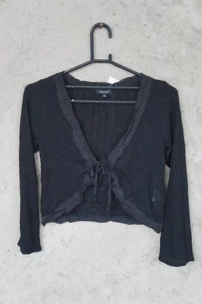 Cardigan Renda Crop Wanita | Bolero Crop Lengan Panjang | Outer Vintag