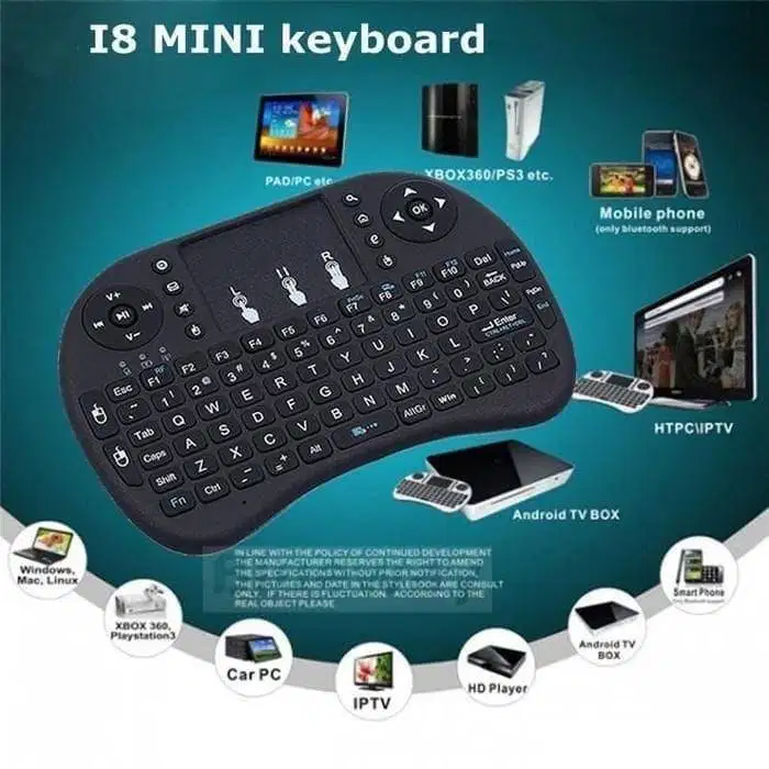 Taffware Keyboard Mini Portable Wireless Backlit 2.4G Bluetooth i8