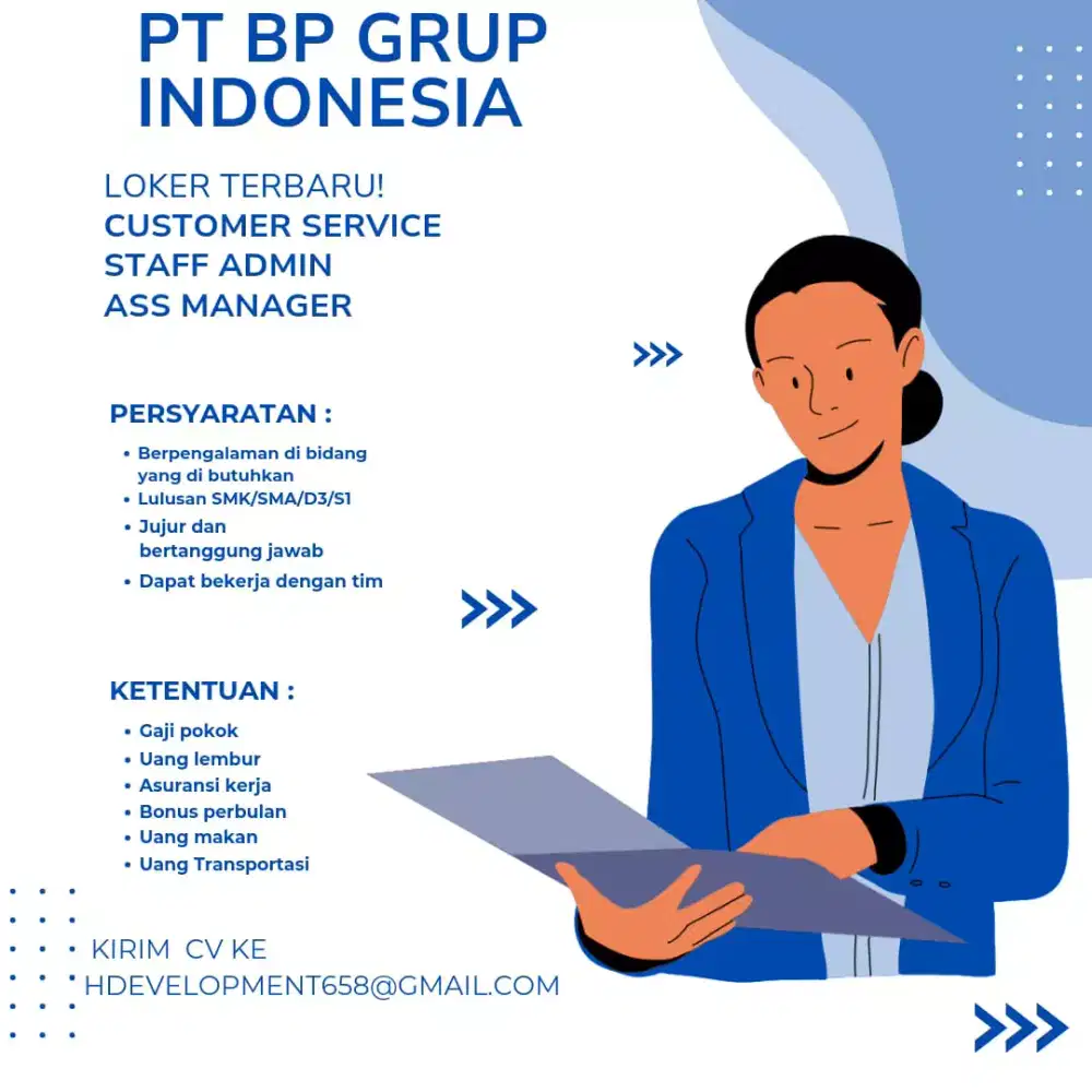 Di buka lowongan kerja Marketing & sales