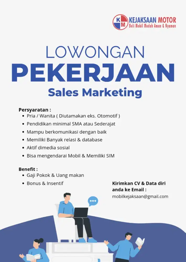 Lowongan Pekerjaan 
Sales Marketing  Mobil Bekas