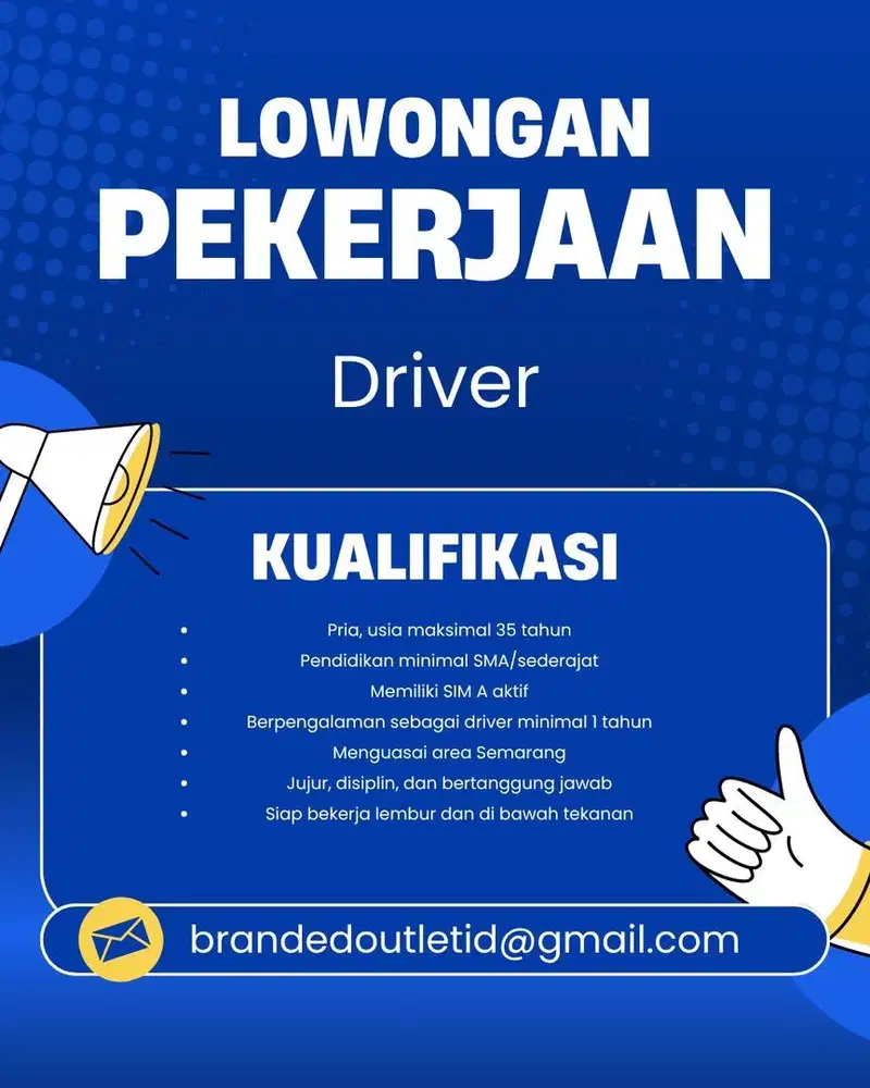 Butuh Segera Driver Pribadi