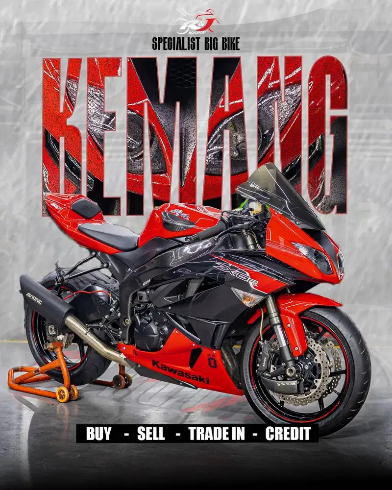 Kawasaki ZX6R ZX636 ZX 636 nik 2011 Warna Merah KM 5.000an