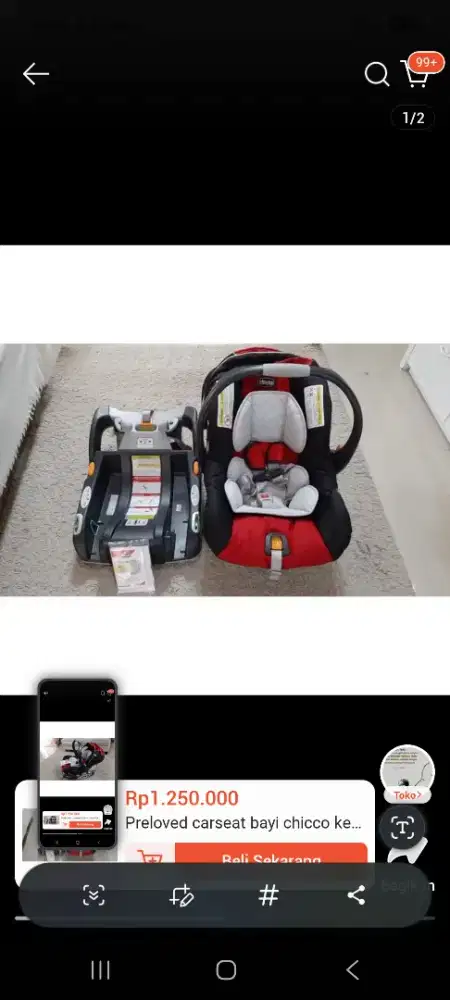 Dijual car seat chicco keyfit like new