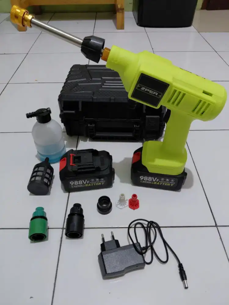 ZPER Alat Cuci Mobil Motor Piston Air Tekanan Tinggi Portable Nirkabel