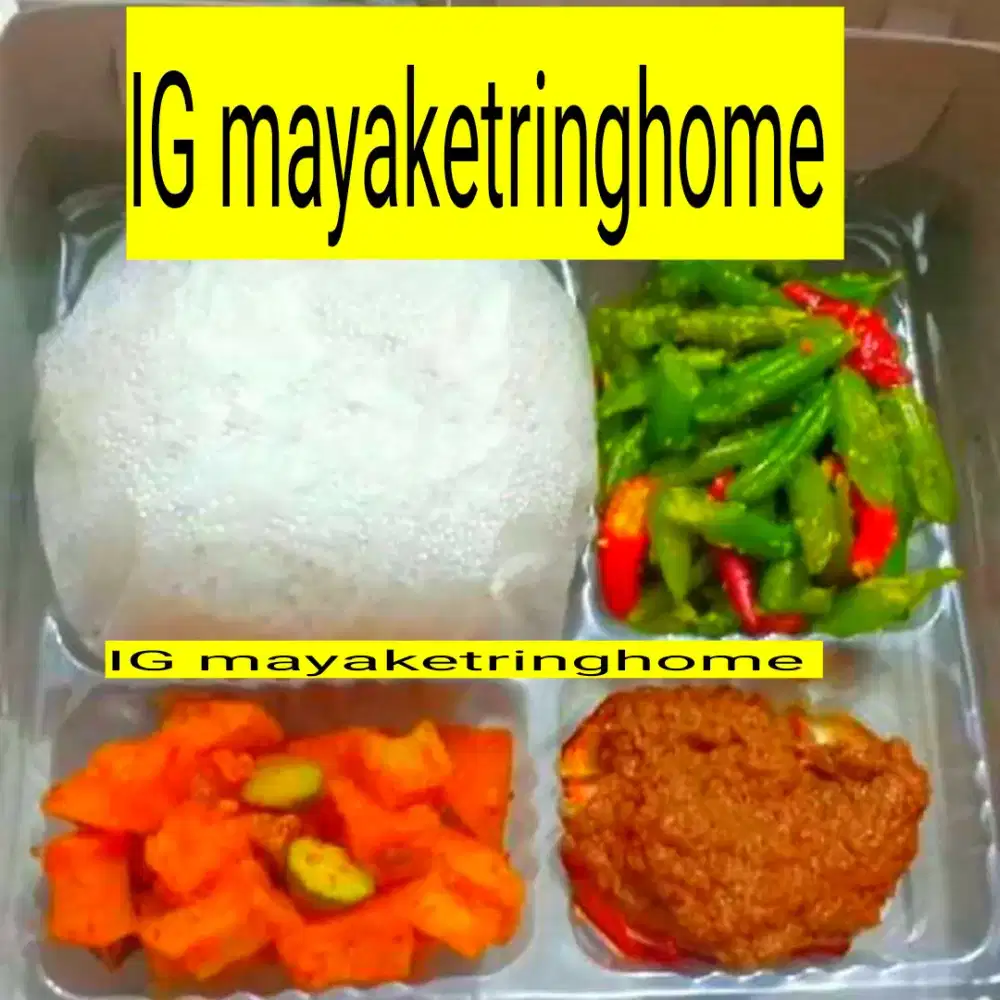 Nasi kotak dengan harga bervariasi dan menu bisa request