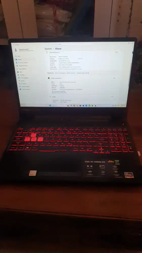 Dijual laptop Tuf gaming Asus FA506NF AMd R7-7435