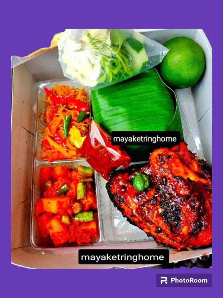 Nasi kotak dengan harga bervariasi dan menu bisa request