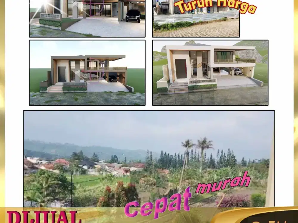 DIJUAL murah VILLA 2 Lantai Pemandangan Sangat Bagus KT 5 - Siap Finishing di Taman Giri Indah Kota Bunga Cipanas Puncak - Cianjur