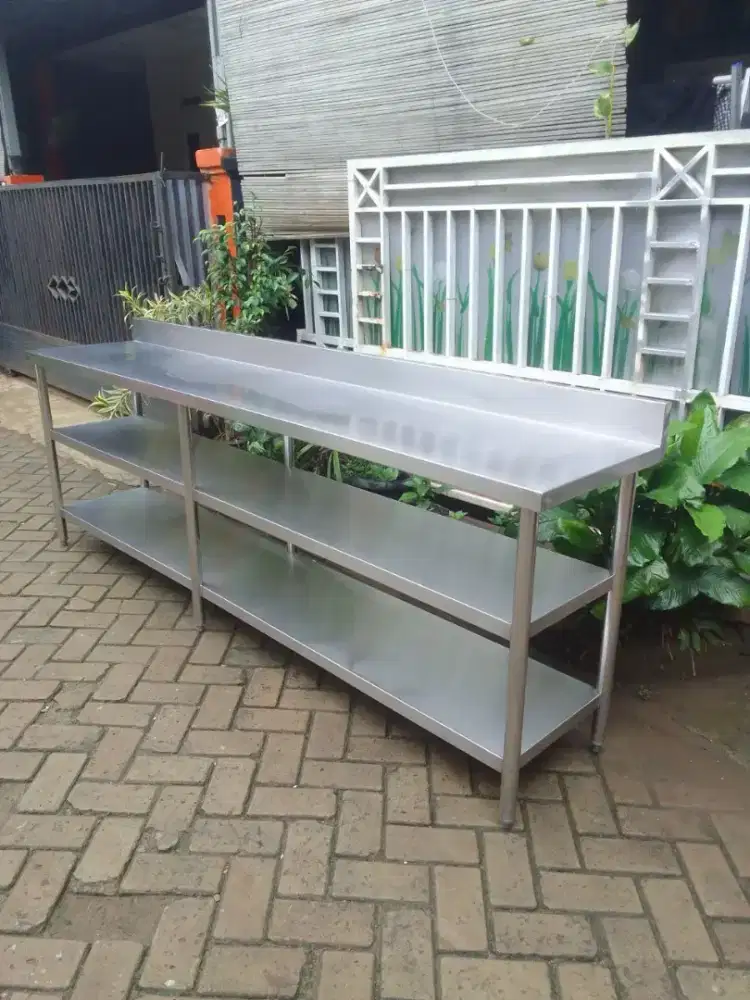 Meja Stainless 3susun ukuran 240x50x85