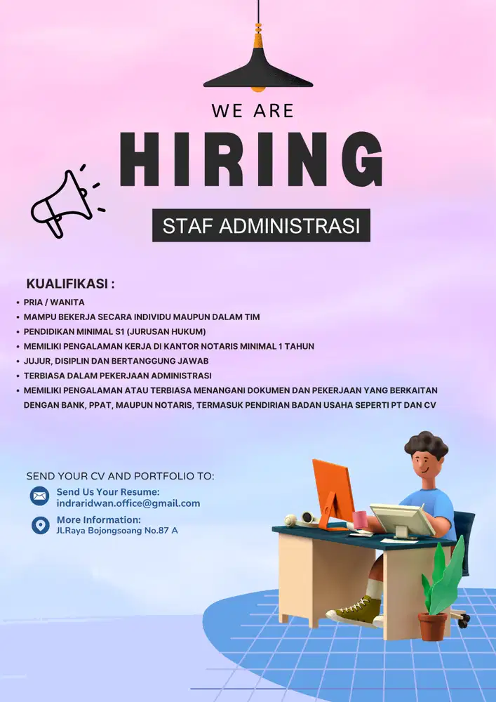 DICARI STAFF ADMINISTRASI