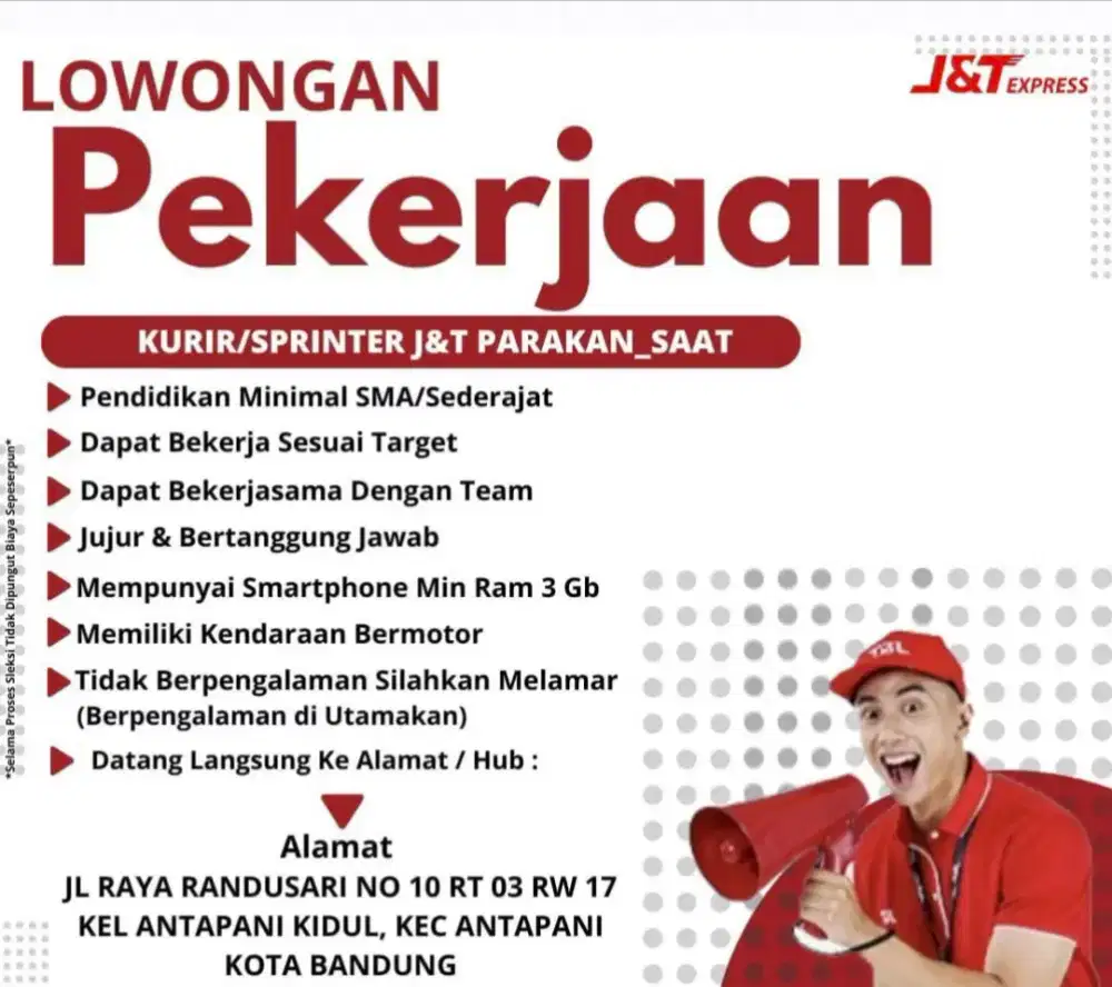 LOWONGAN KURIR MOTOR PART-TIME ATAU FREELANCE