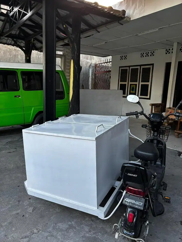 sepeda listrik + gerobak kopi keliling