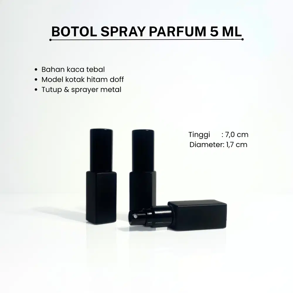 Botol parfum spray hitam 10 ml