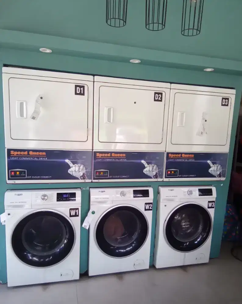 Dijual cepat 3 unit mesin cuci dan 3 unit dryer buat usaha Laundrt