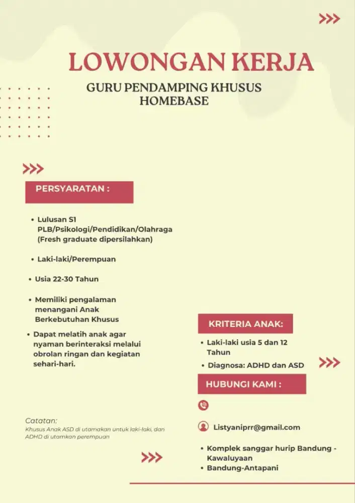 Lowongan Guru Pendamping
