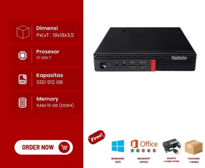 KOMPUTER MINI PC LENOVO THINKSTAION P320 INTEL CORE i3 GEN 7 DL-SUR