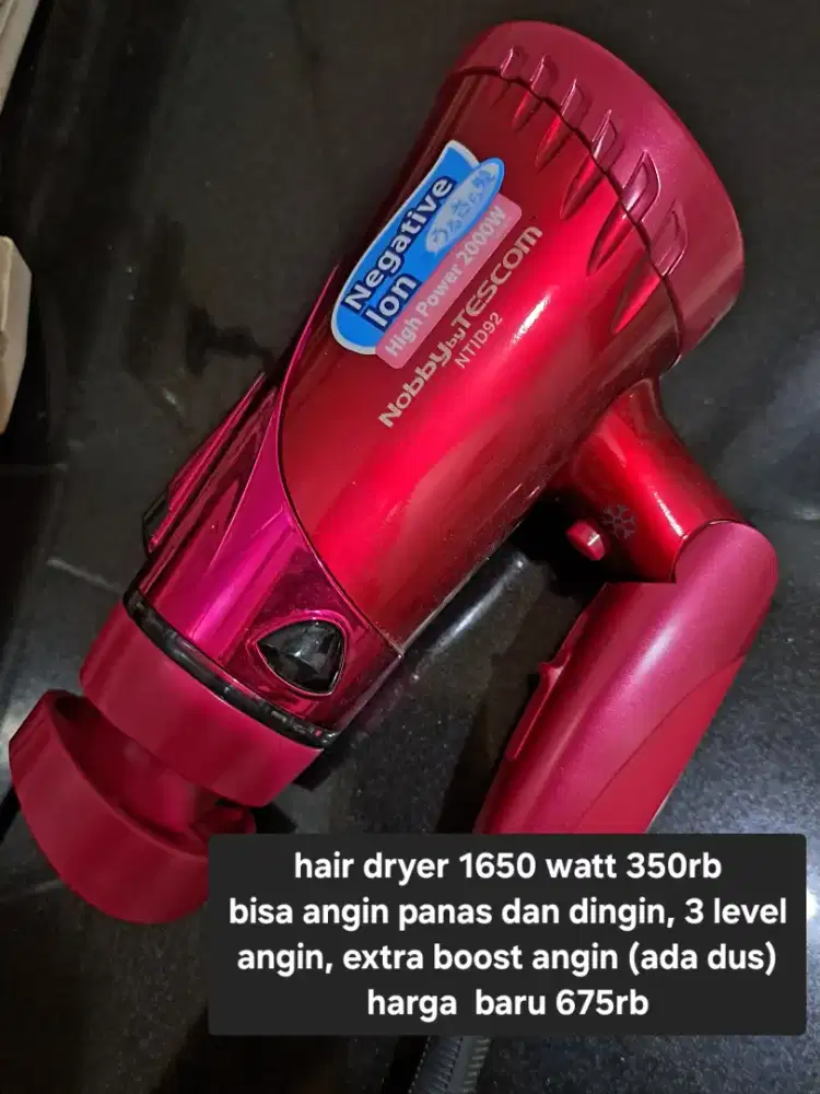 Hairdyer, catok rambut, sauna, terapi air