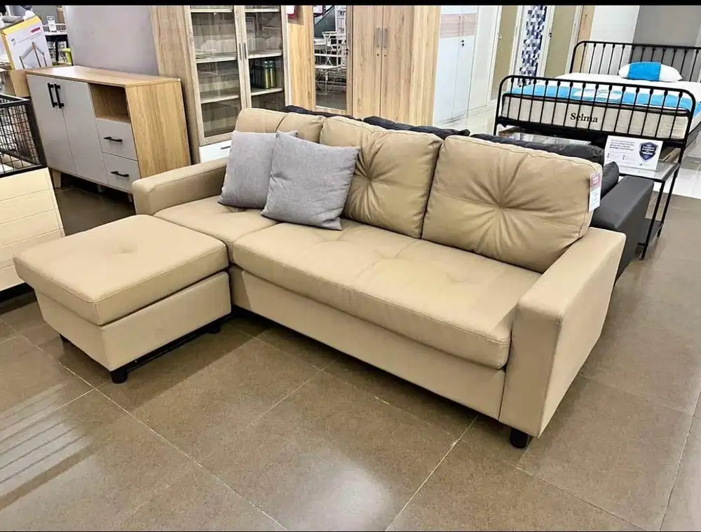 SOFA L BAHAN KULIT SINTESIS