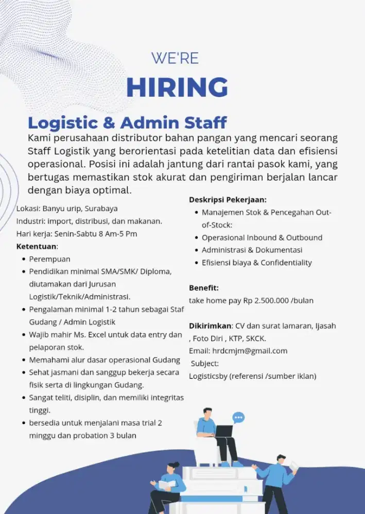 Loker surabaya Admin logistik