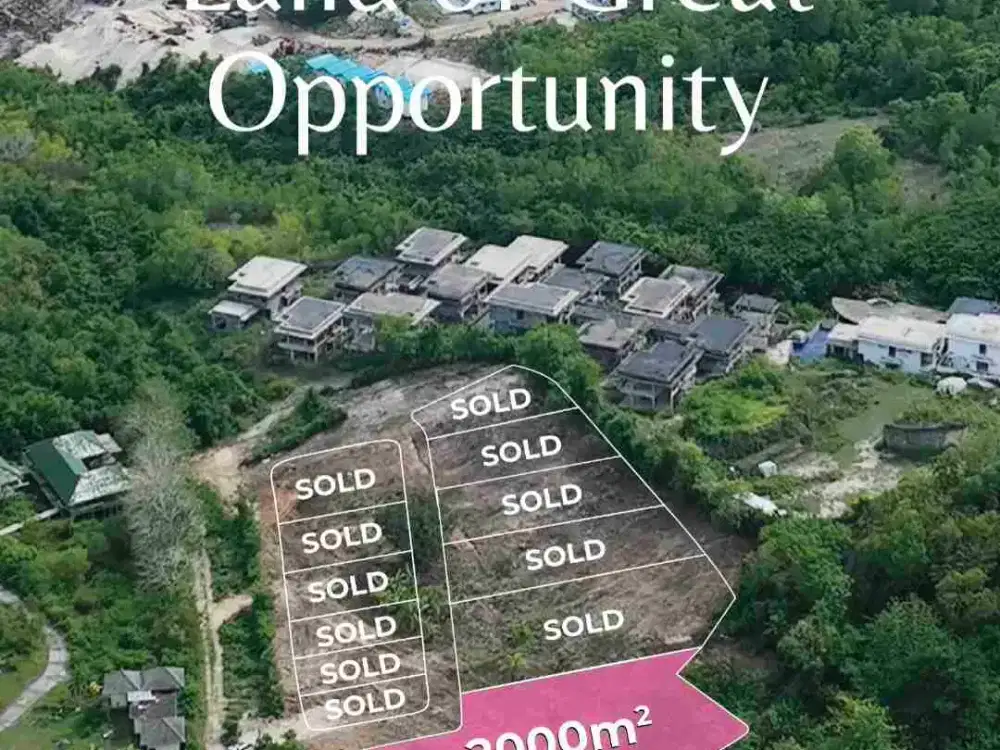 Tanah zona Pink Pantai Bingin Uluwatu Bali