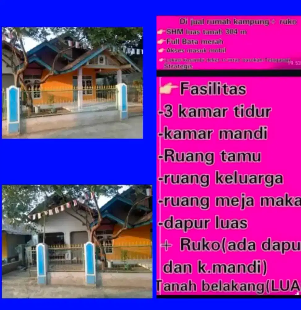 Rumah Kampung Berlokasi Strategis