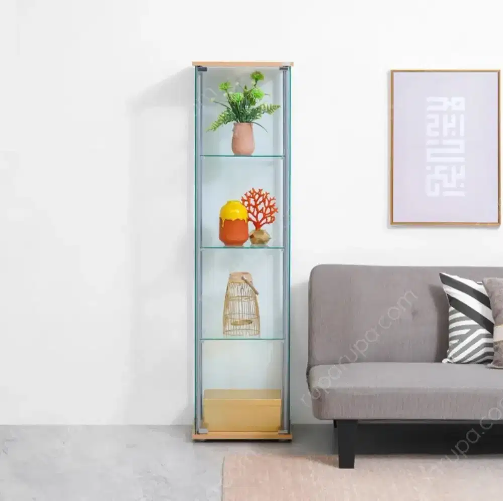 Informa Newvy Curio Lemari Pajang 4 Tingkat - Natural Beech