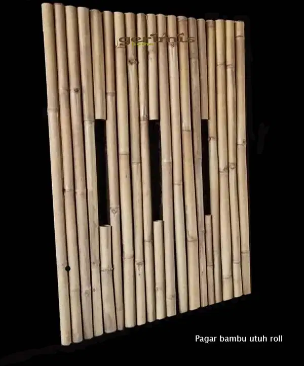 pagar bambu bulat gulung