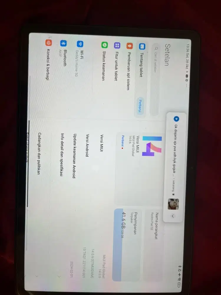 Jual tablet redmi pad se