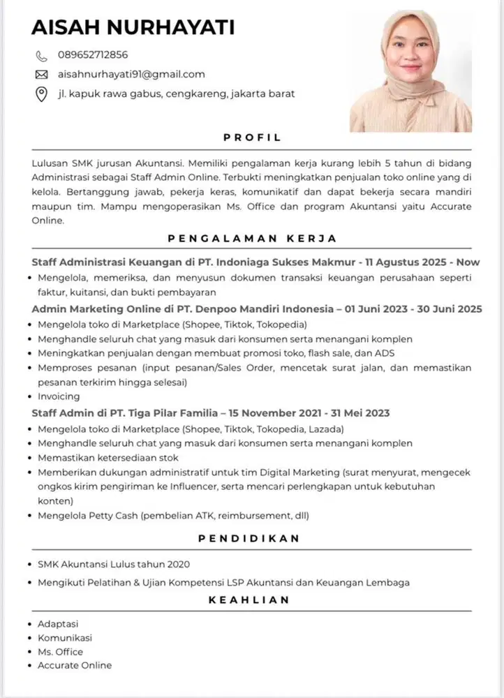 CARI KERJA ADMIN