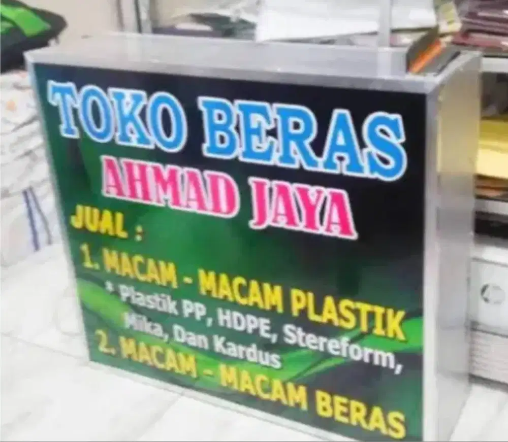 Neon box sign papan nama menu huruf timbul letter aneka Stiker Kaca