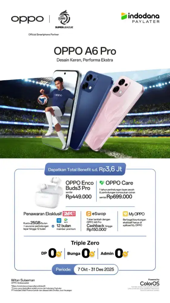 Oppo A6 Pro bisa cash / Kredit