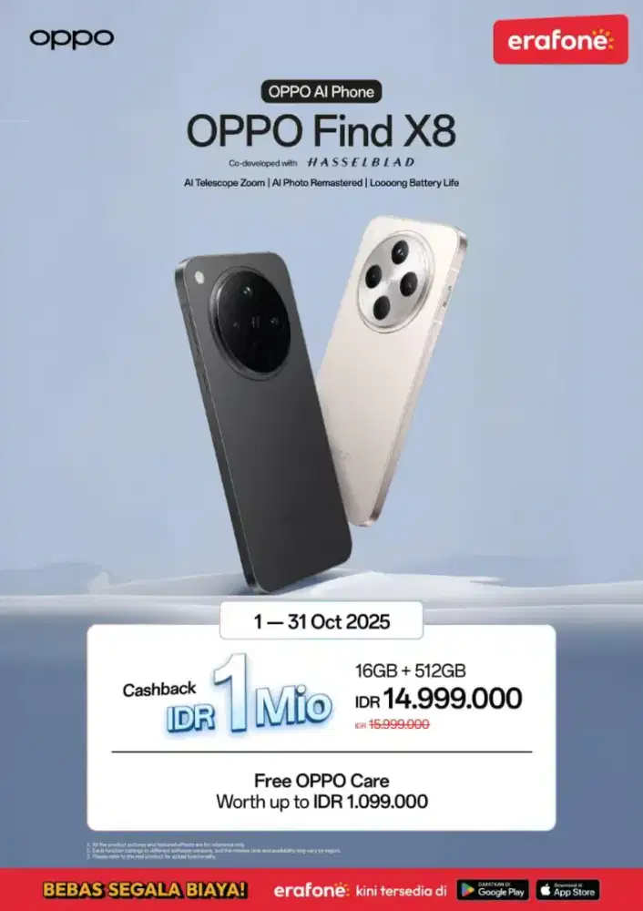 Oppo Find 8 series Bisa cash / kredit