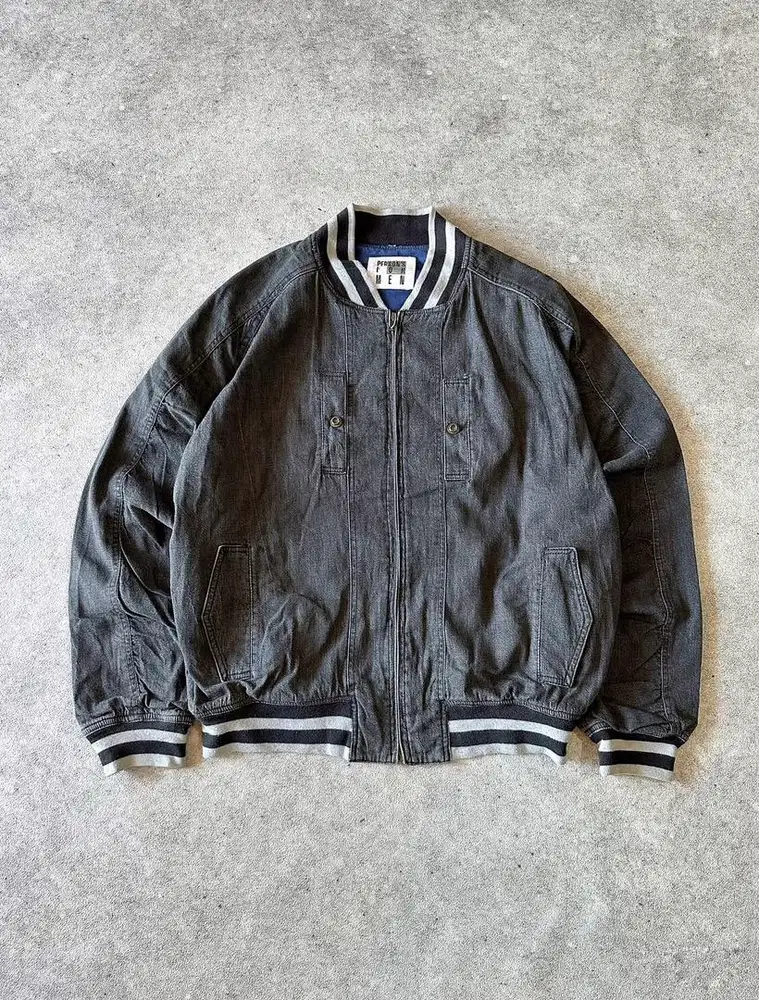 Denim Bomber Jacket L
