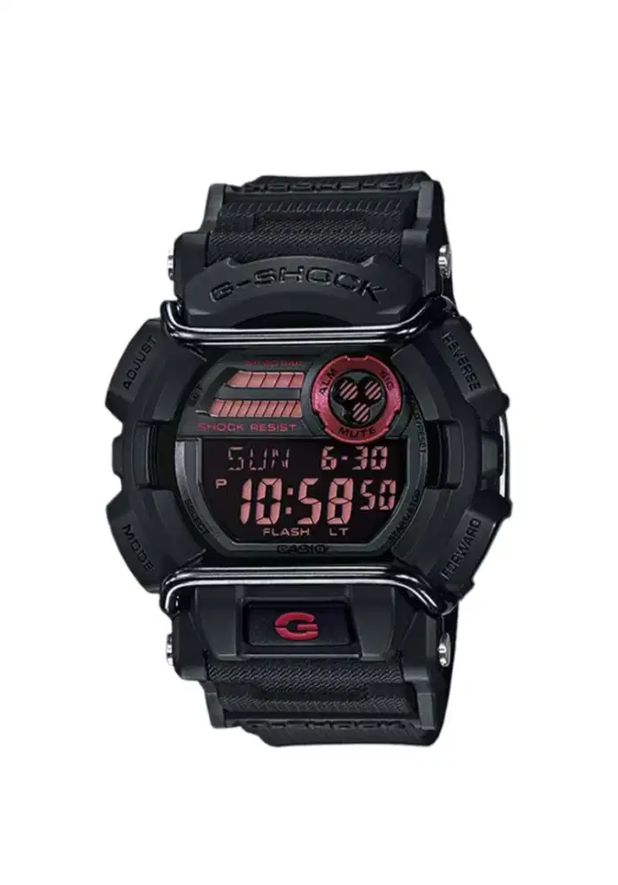 Casio G-Shock GD-400-1DR Black Digital Dial Black Resin Band