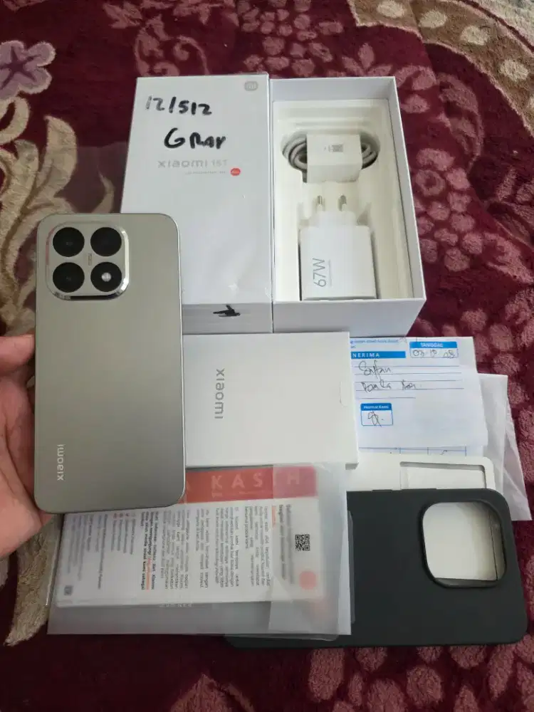 Xiaomi 15t ram 12/512gb umur 25 hari garansi 03-10-2027 fulset ori