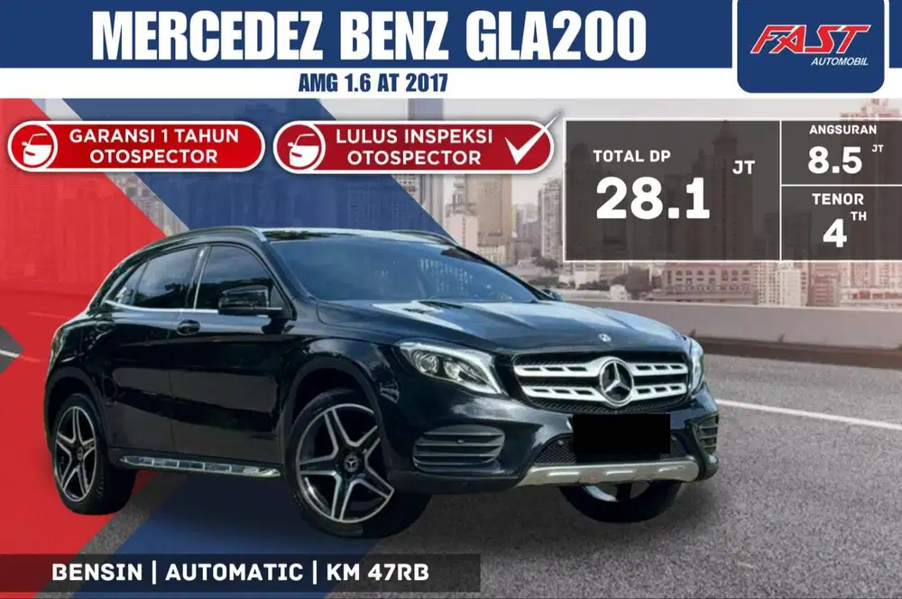 MERCEDES BENZ GLA 200 AMG 2017 PANORAMIC LOW KM.47RB PAJAK PANJANG#F4S