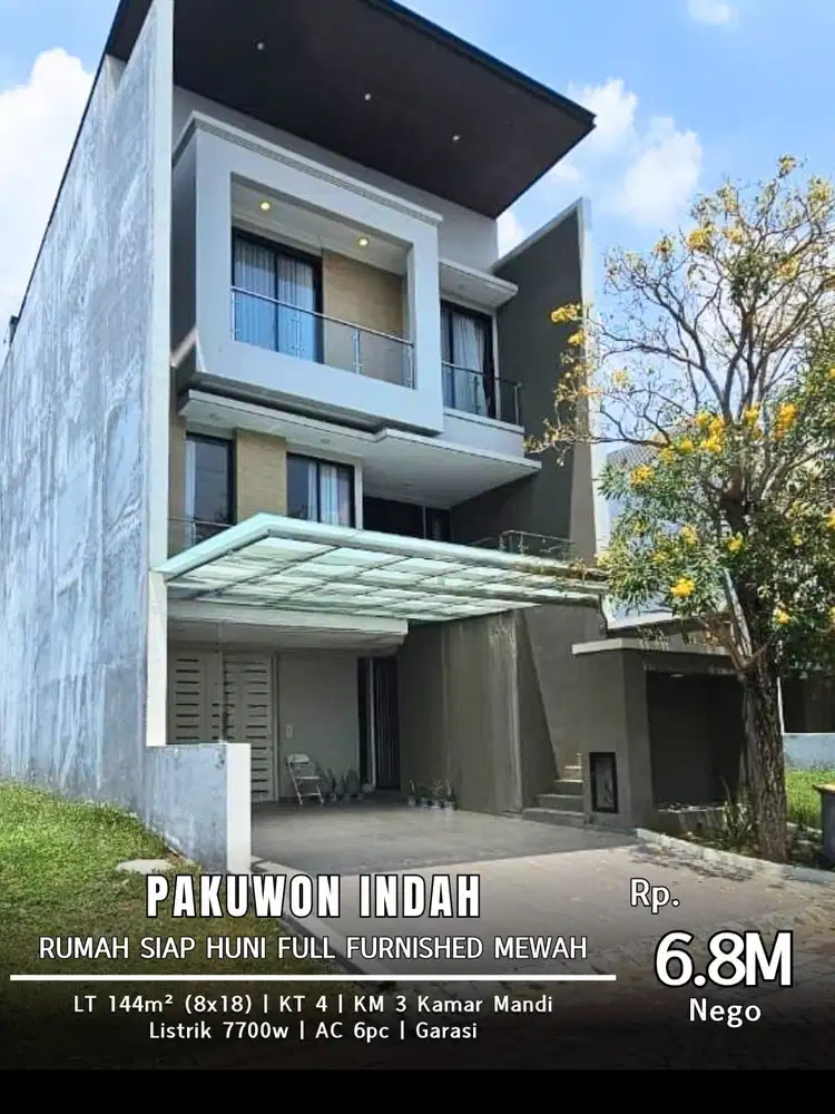 SUPER MEWAH! DIJUAL RUMAH FULL FURNISHED PAKUWON INDAH SIAP HUNI!