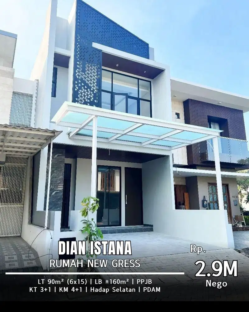 MURAH CIAMIK POL! DIJUAL RUMAH NEW GRESS MOCA VRBANA DIAN ISTANA!